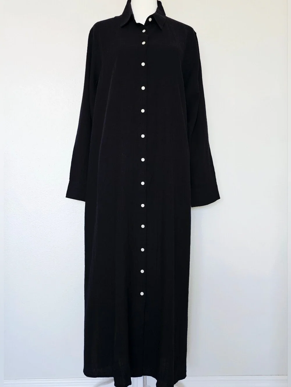 J. Crew Black Long Beach  Shirt in Airy Gauze